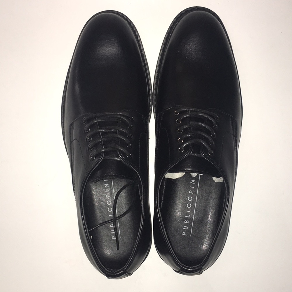 Mens Public Opinion Leather Oxford shoes black sz8